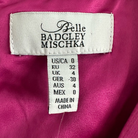 Belle by Badgley Mischka Magenta Ruffle Sleeve Mini Dress - Picture 8 of 12